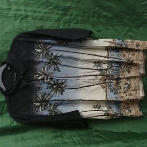 Palm Tree and Village Tropical Shirt by Pierre Cardin